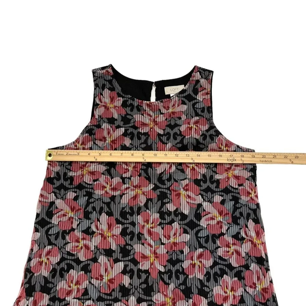 Loft Outlet NWT Pink and Black Floral‎ Mini Dress Size 10
